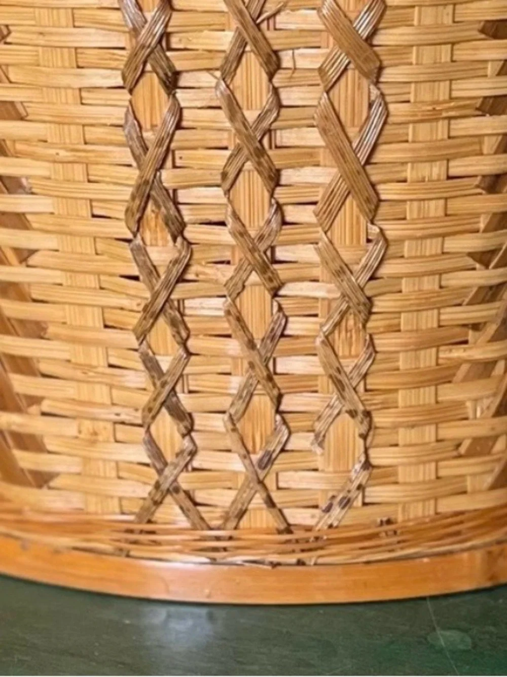Set of 3 | BOHO Rattan Woven Baskets | Vintage | Large 8-1/4” T, Medium, Small